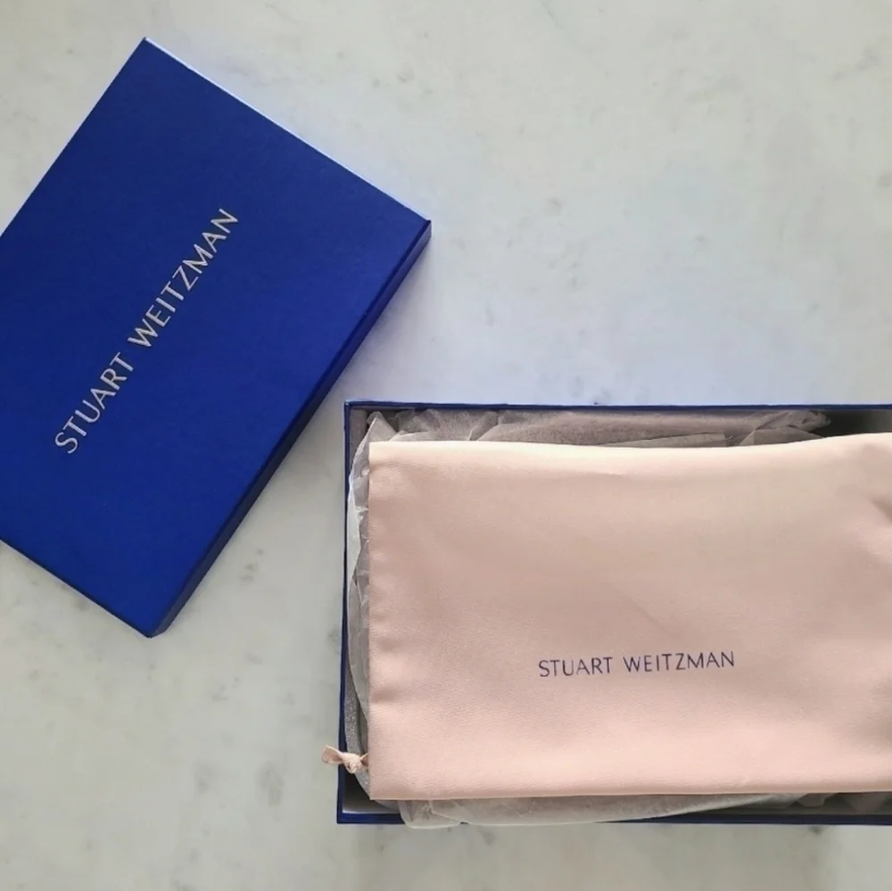 Stuart Weitzman Elodie Leather Sandals, Size 8, White, NIB